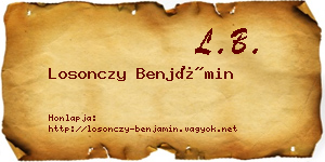 Losonczy Benjámin névjegykártya